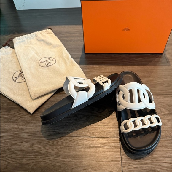 Hermès Extra Sandal Agneau Nappa Blanc 40 as new - Picture 9 of 16